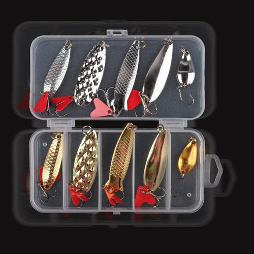 10 Señuelos De Pesca, Cucharas, Cebos De Pesca Duros, Señuel