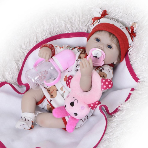 Fenteer Mameluco de Tela de Moda Gorro Calcetines para 10-11  Reborn Baby Girl Doll Azul 