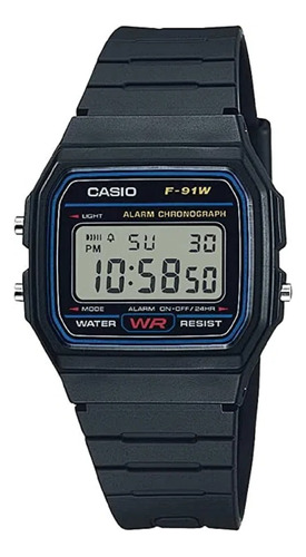 Reloj Casio F-91u Digital- Negro Unisex