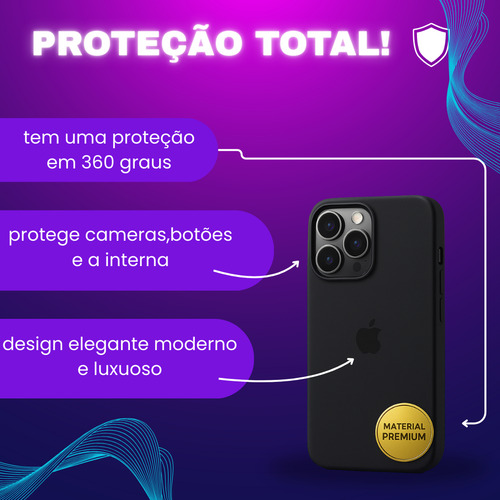 Kit Pelicula 3d E Capa De Silicone Para iPhone 13 Pro Max