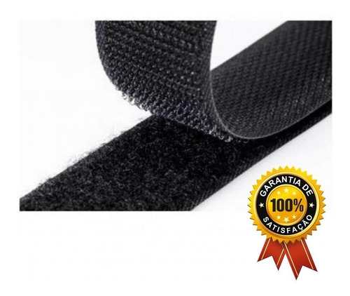 Imagem 2 de 5 de 10 Unidades Velcro Com Adesivo Compatível Preto - 25mm