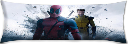 Cojin Almohada Larga Deadpool Wolverine Explosión 45x110cm