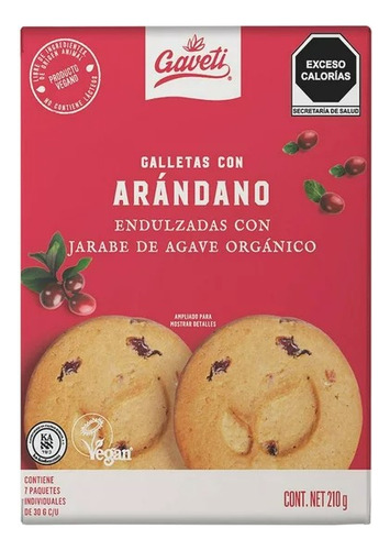 Galletas Con Arándano Endulzadas Con Jarabe Gaveti 210 G