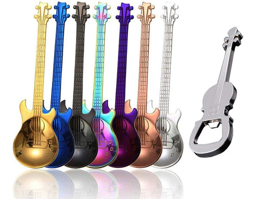 Set De Cucharas + Abrebotellas Esrise, Diseño De Guitarras