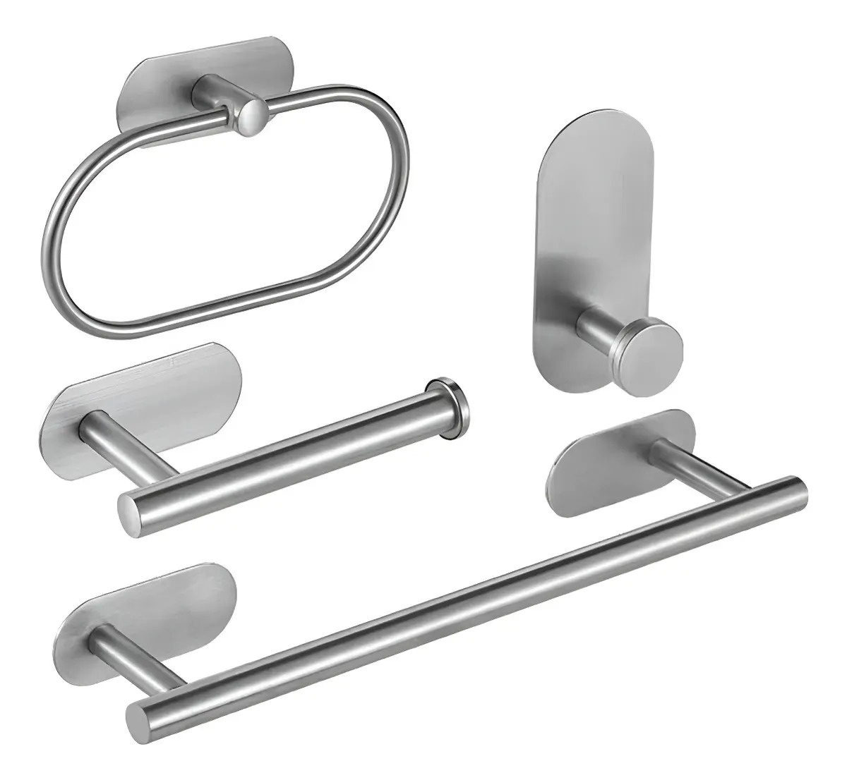 Juego De Accesorios De Baño Toalleros 304 Inoxidable 4pzas Color Plateado