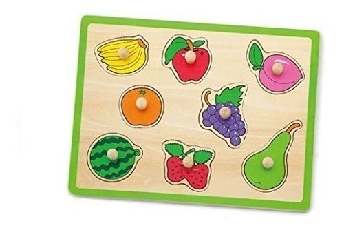 Puzzle Plano Con Pivote Frutas Juego Didáctico