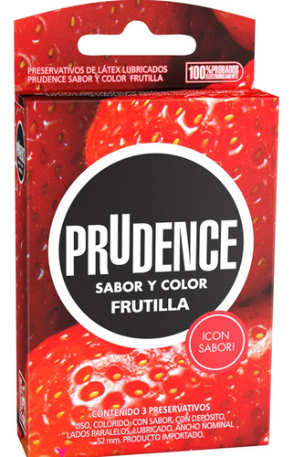 Preservativos Prudence® Sabor Frutilla X 3