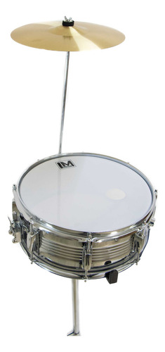 Tarola Lm Drums Dc-20, Con Atril Baquetas Y Platillos Casco Plateado