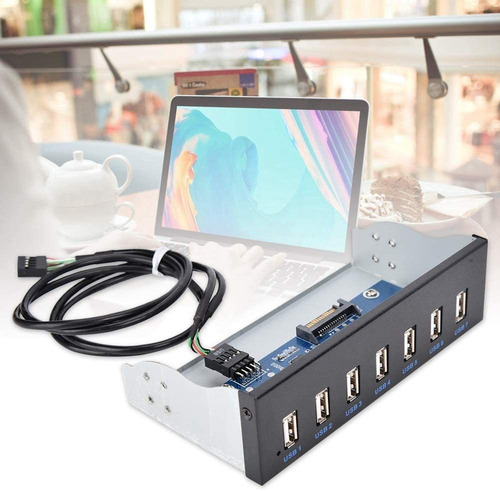 Panel Frontal Hub Usb 7 Puertos Fo Sa Usb 2.0 9-pin Optica