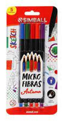 Imagen 3 de 3 de Microfibras Sketch 0,4mm Simball X5 Colores 4 Estaciones
