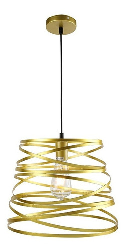 Lampara Moderna Colgante Deco Twist 1 Luz 32cm Oro E27 Led