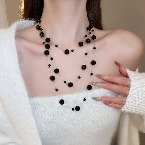 Collar De Perlas Artificiales Extralargo