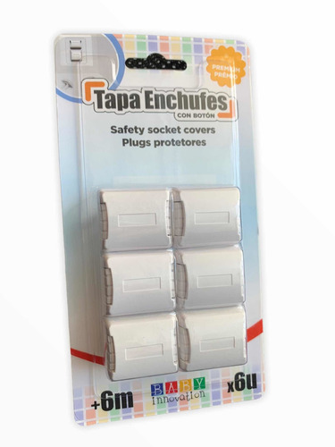 Imagen 1 de 10 de Tapa Enchufes Con Botón De Tres Patas - Baby Innovation