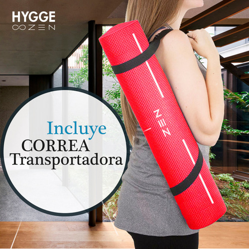 Imagen 7 de 10 de Colchoneta Yoga Mat Lineas Guia De Posicion Pvc 6mm + Correa