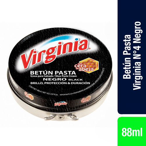 Imagen 1 de 2 de Virginia Betun Pasta N4 Negro 88ml