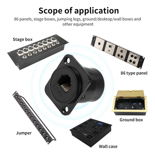 Qianrenon Rj11/rj12 6p6c Panel Mount Feedthrough Connecto...
