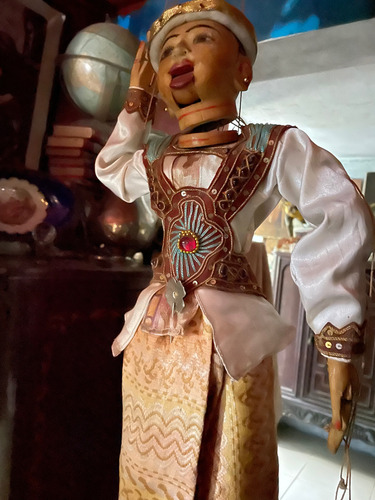 Antigua Marioneta Oriental En Madera 60 Cm Longitud (Usado)