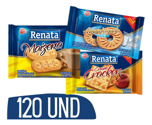 Biscoitos Em Sache Renata Cracker Maizena Leite - 120 Und
