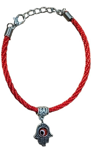 Pulsera De Protección Mano De Fátima Con Ojo Turco Rojo