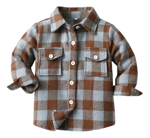 Chaqueta Tipo Camisa De Franela Para Niños, Cómoda, Manga La