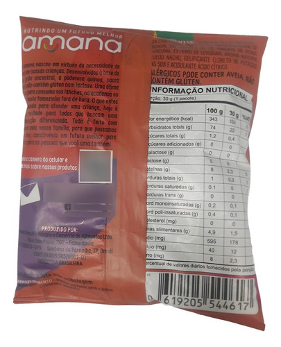 Snack Amanitos Quinua Sabor Queijo Nacho Sem Lactose Kit24un