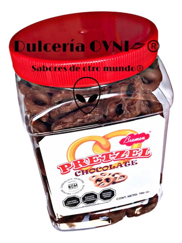 Pretzel Con Chocolate Bremen Vitrolero 700 Gr Choco Genuino.