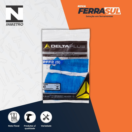 Imagem 5 de 7 de Kit 10 Máscaras Descartáveis Pff2s Deltaplus - Equivale N95