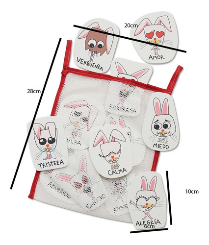 Imagen 5 de 10 de Juego Goma Eva Emociones Para Agua Didactico Bolsa Red Niños
