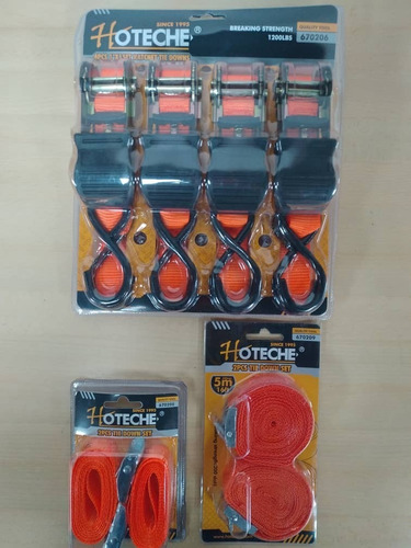 Imagen 2 de 4 de Cincha De Amarre/gancho Con Rache 4 Pzas. Hoteche