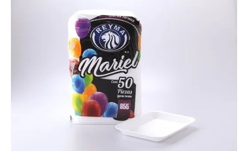 Charola Desechable Plato 855 10 Paquetes Con 50 Piezas (500) Blanco