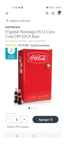 Friobar Cocacola 1 Mes De Uso