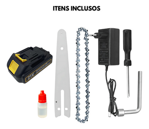 Motosserra Elétrica 6pol Portátil 21v Bivolt Frequência 60hz