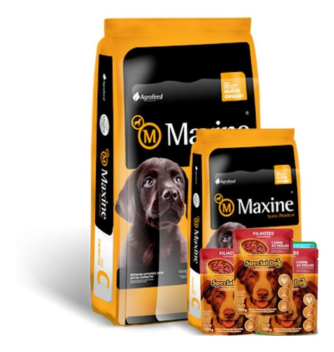 Maxine Cachorro 21+1,5 Kg Super Premium + Snacks!  Racionya