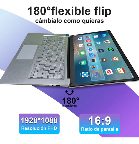 Laptop Hancdon Notebook Ddr 12+256 Gb Ssd 14 Gris Windows 11