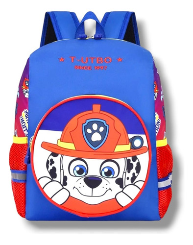 Mochila Paw Patrol, Patrulla Canina Para Niño Preescolar Kinder Color Blanco Diseño De La Tela Tela