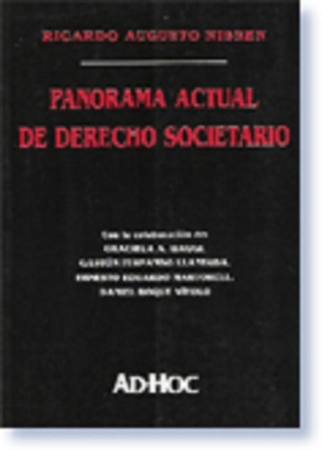 Panorama Actual De Derecho Societario - Nissen, Ricardo A