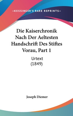 Libro Die Kaiserchronik Nach Der Aeltesten Handschrift De...