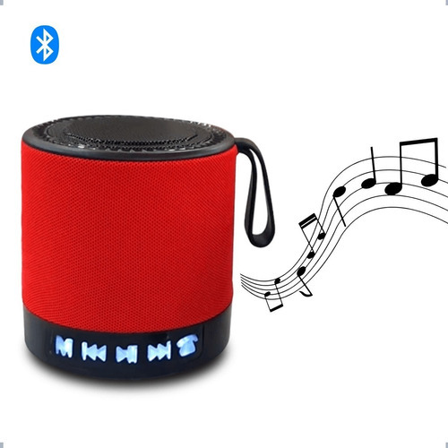 Caixa De Som Bluetooth Portátil Recarregável C/ Alça Xtrad Cor Vermelho