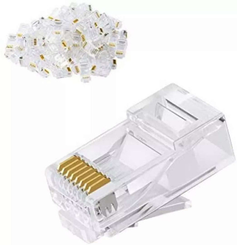 Conectores Rj45 Red Internet  Funda De 100 Unidades 