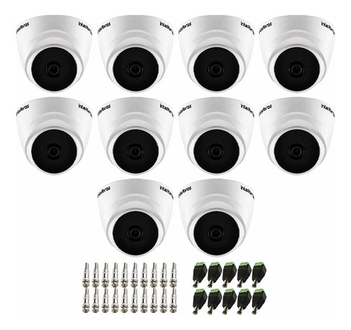 Kit 10 Câmeras Intelbras Vhd 1220d G8 Dome Full Hd +conector
