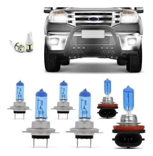 Kit Farol Super Brancas H7 H7 H11 Ranger 2010 2011 2012