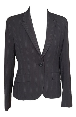 Blazer, Negro/raya Blanca, Formal, Alaniz, Forrado, Talla 40