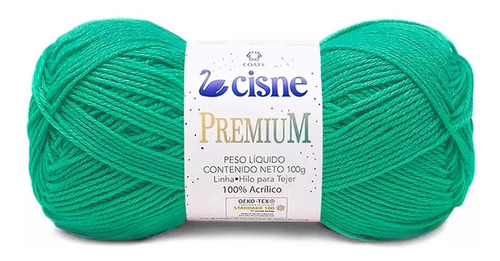 Fio Cisne Premium 100g 280mts Tex 357 100% Acrílico Crochê Cor 00160- Verde Turquesa
