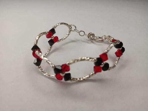 Pulsera Para Niña Plata Garantizada Rojo/negro 3-6años