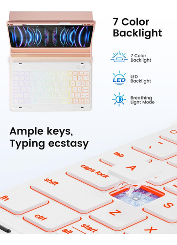 Funda Oyeeice Para iPad Pro 12.9 Con Teclado (6ª, 5ª Generac