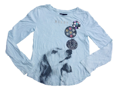 Playera Para Niña Manga Larga 8t Gap Kids Algodón Verd Claro