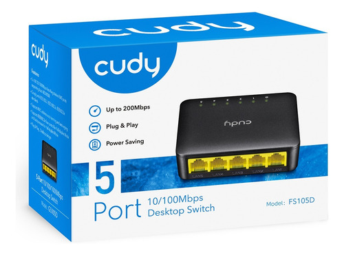 Switch Cudy 5 Puertos Rj45 Cable Red Ethernet Fs105d