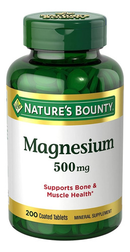 Magnesio 500 Mg 200 Tabletas . Natutures Body