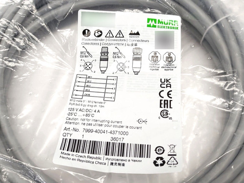 Murr Elektronik 7999-40041-4371000 M12 Male To Female 5- Zzz