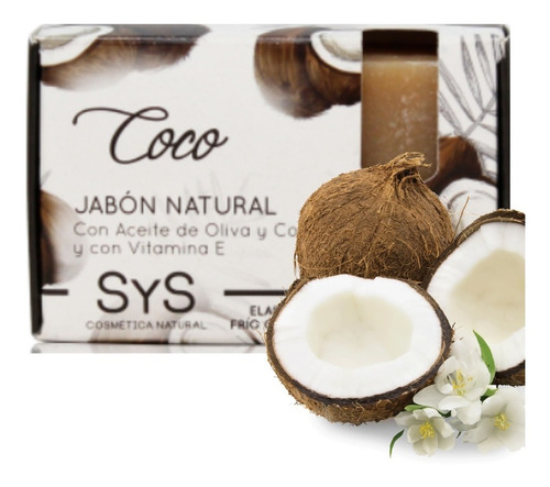 Jabón Natural Hidratante De Coco Sys X 2 Unds